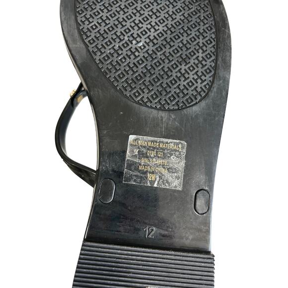 Tory Burch Black Sandals with Gold Accent - Picture 6 of 9